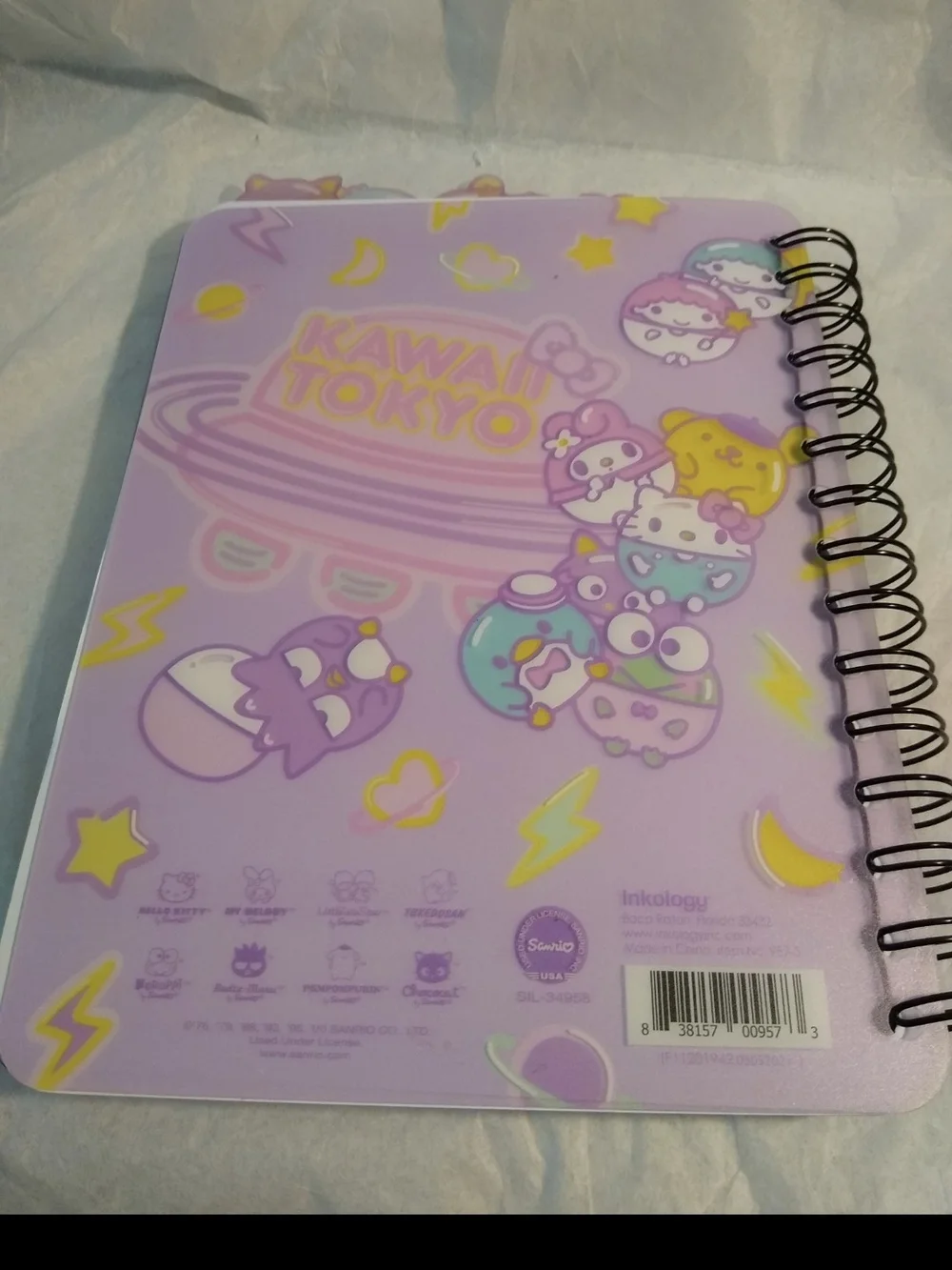 Sanrio Kawaii Tokyo Purple Spiral Notebook Journal Gachapon Design New